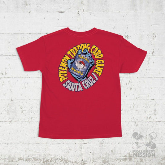 Santa Cruz x Pokémon T-Shirt TCG Hand YOUTH Kids red - Rollbrett Mission