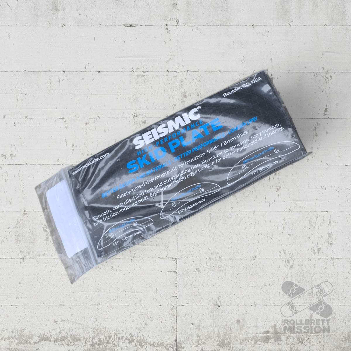 Seismic Skid Plate 150mm Round Profile white - Rollbrett Mission