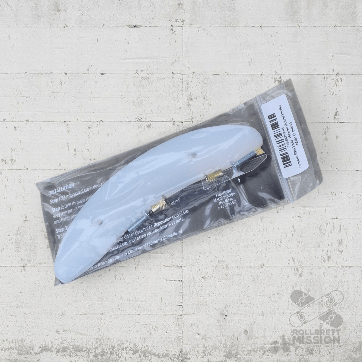 Seismic Skid Plate 150mm Round Profile white - Rollbrett Mission