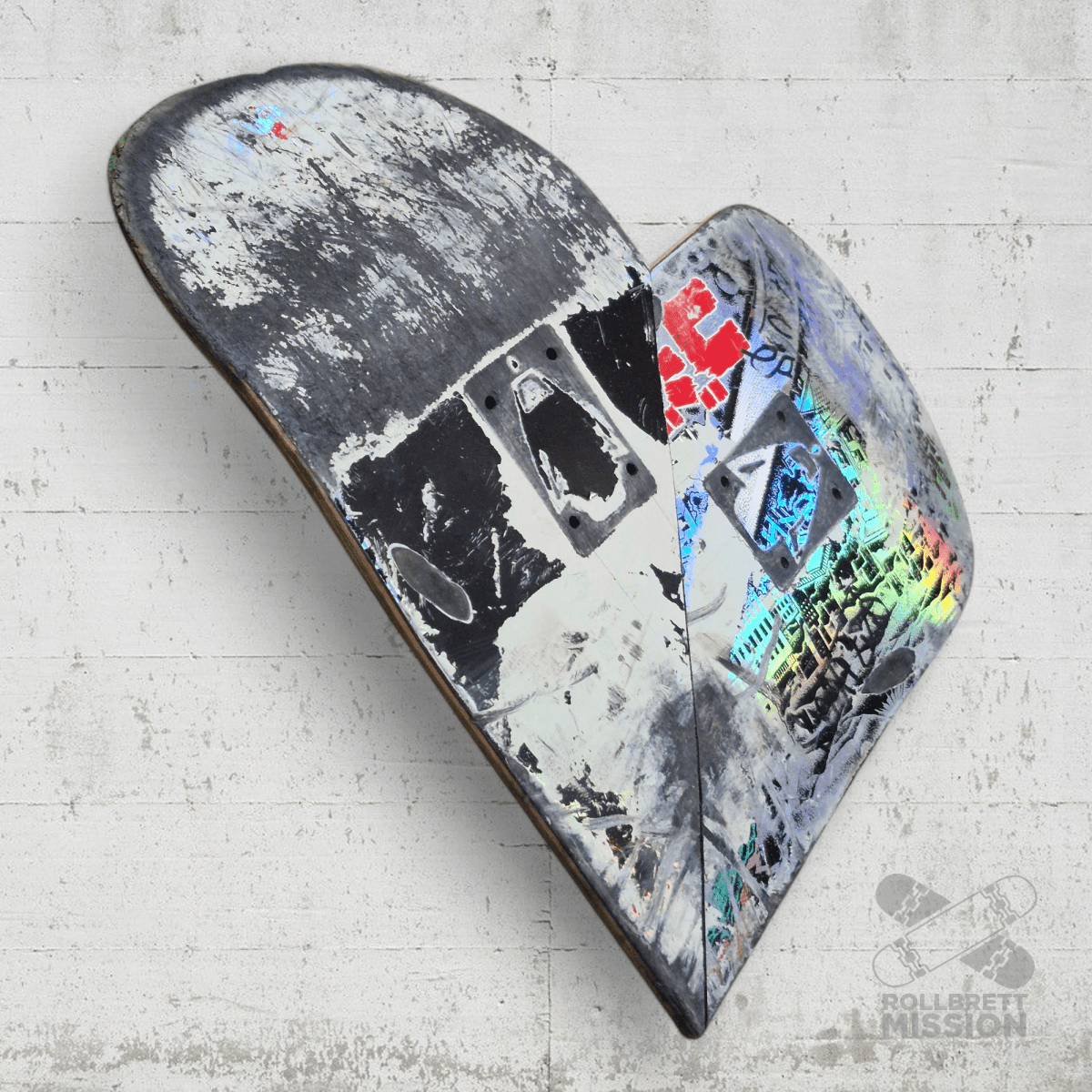 Skateback Upcycling Deko Herz Skateboard Wandschmuck - Schmuck - Rollbrett Mission
