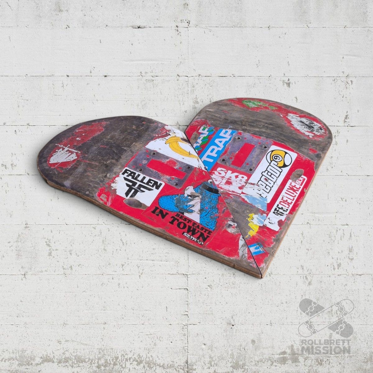 Skateback Upcycling Deko Herz Skateheart Skateboard Wandschmuck 12 - Schmuck - Rollbrett Mission