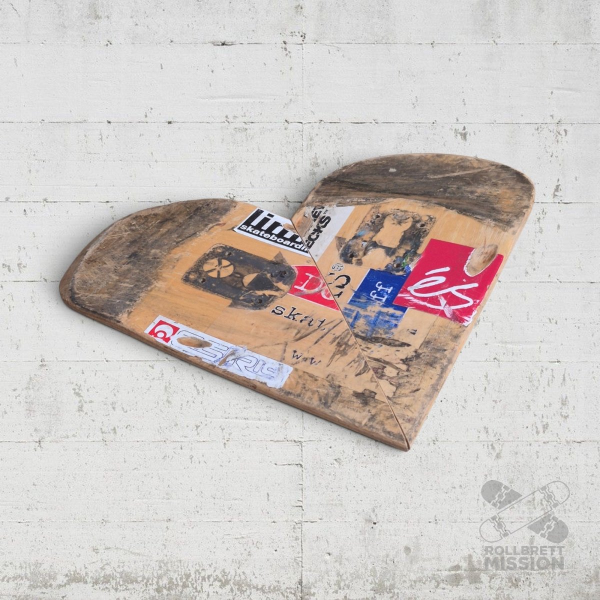 Skateback Upcycling Deko Herz Skateheart Skateboard Wandschmuck 13 - Schmuck - Rollbrett Mission