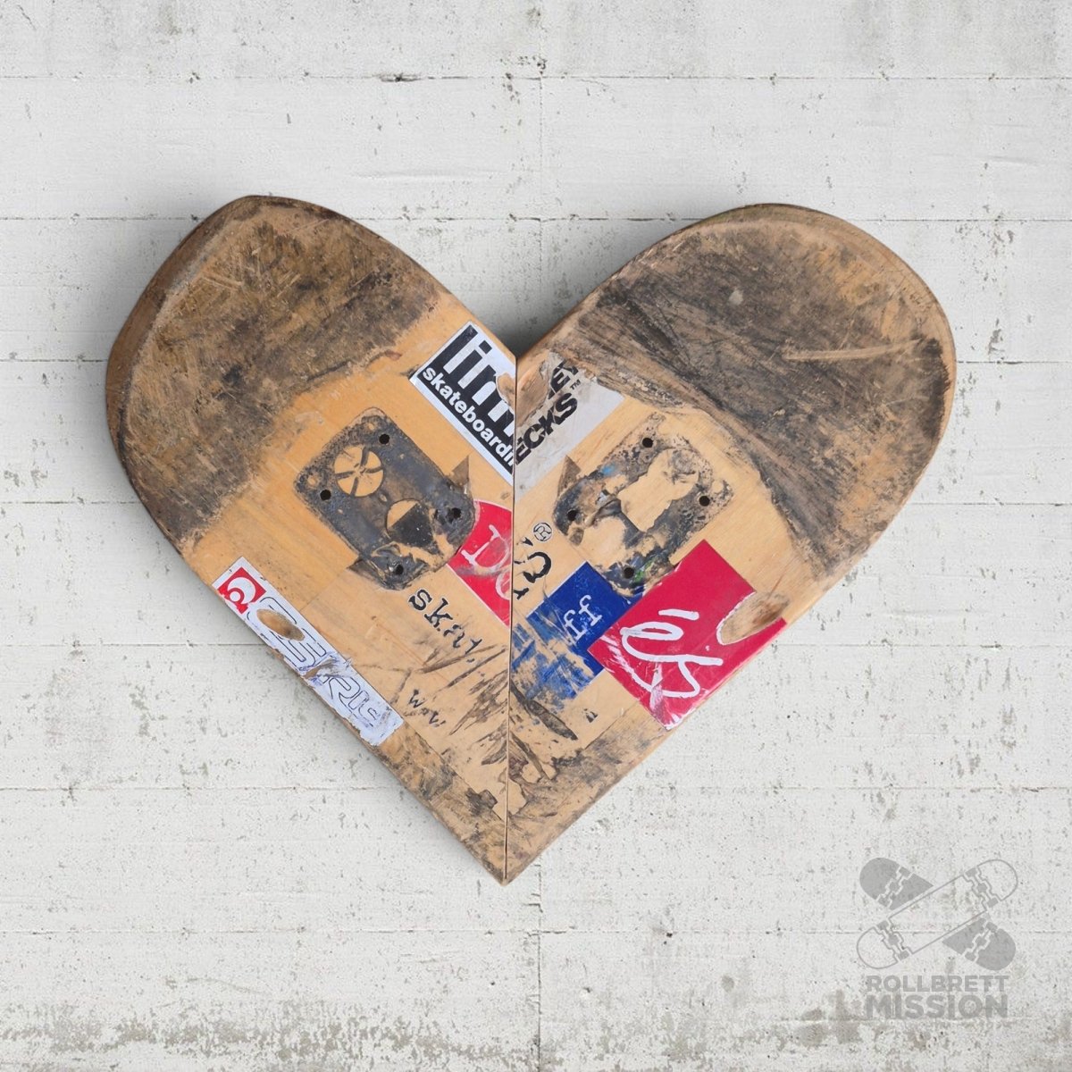 Skateback Upcycling Deko Herz Skateheart Skateboard Wandschmuck 13 - Schmuck - Rollbrett Mission