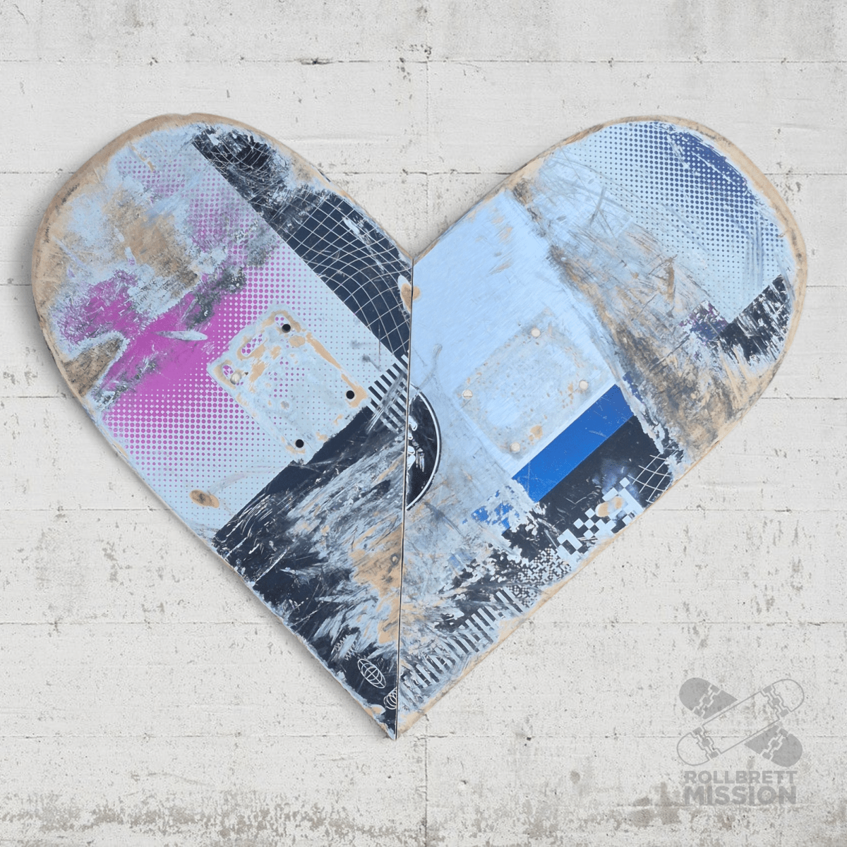 Skateback Upcycling Deko Herz Skateheart Skateboard Wandschmuck 5 - Schmuck - Rollbrett Mission