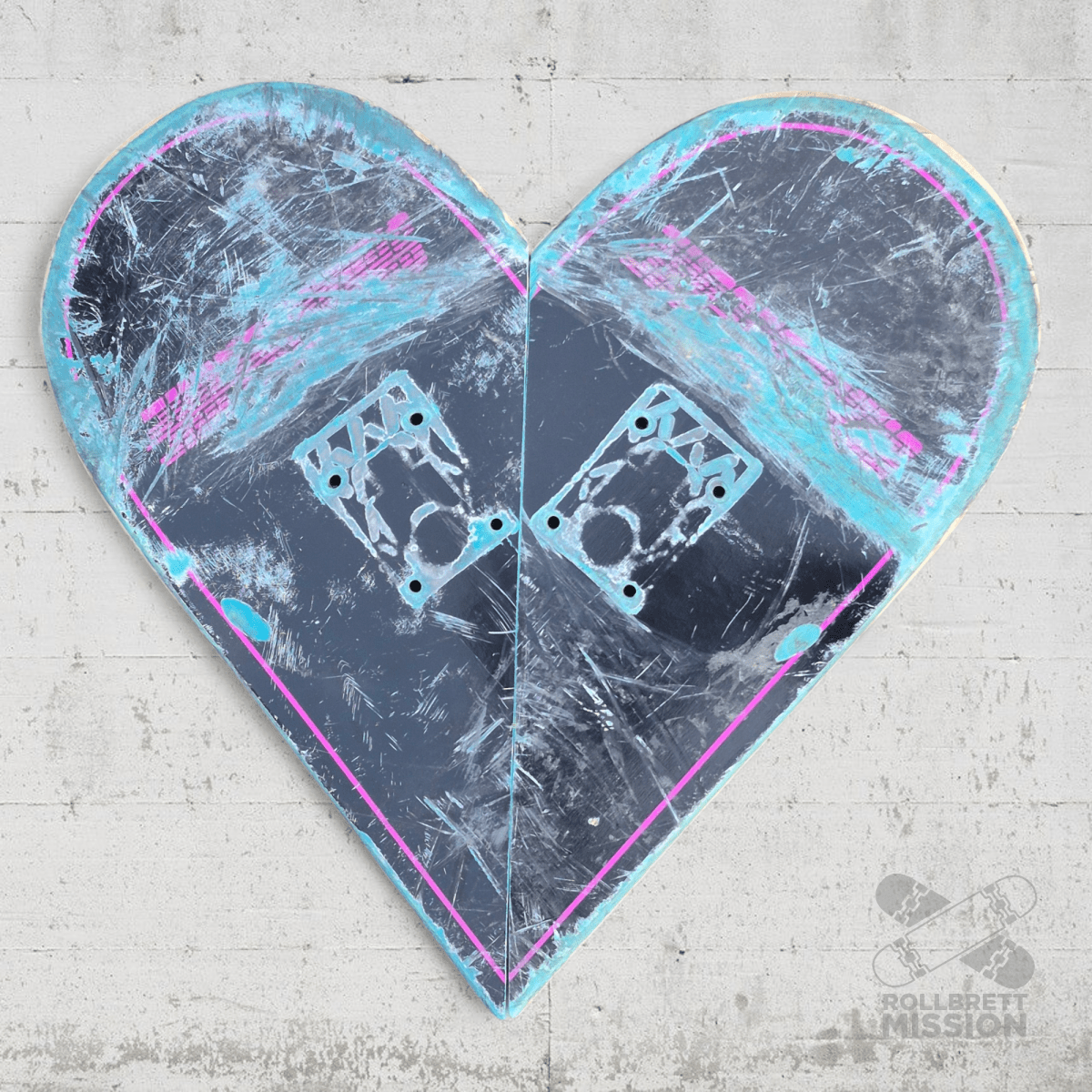 Skateback Upcycling Deko Herz Skateheart Skateboard Wandschmuck 6 - Schmuck - Rollbrett Mission