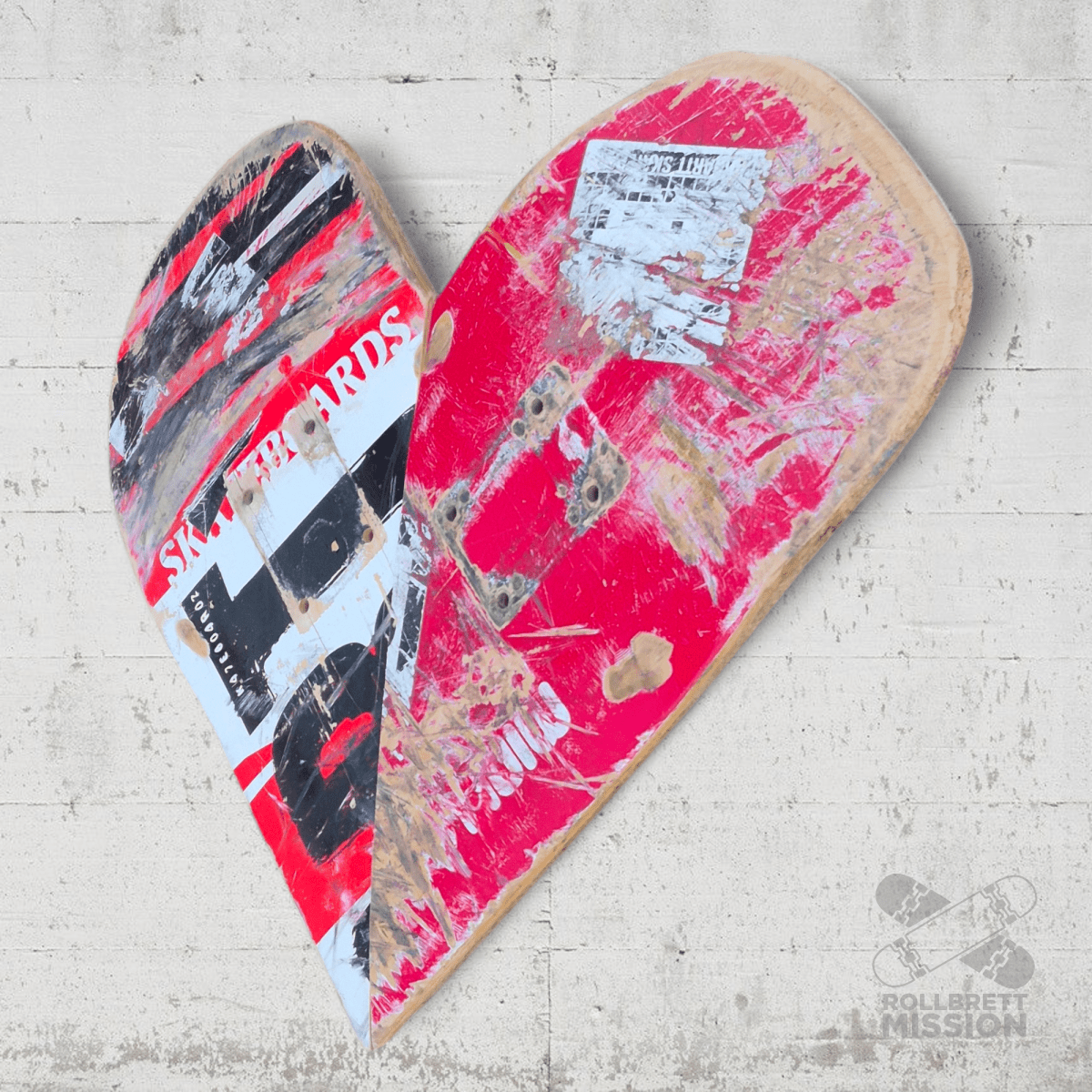 Skateback Upcycling Deko Herz Skateheart Skateboard Wandschmuck 7 - Schmuck - Rollbrett Mission