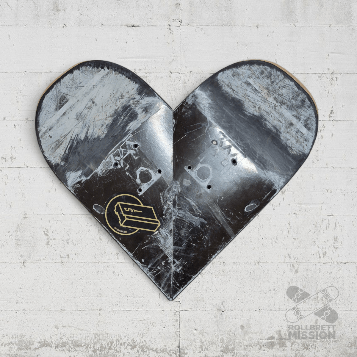Skateback Upcycling Deko Herz Skateheart Skateboard Wandschmuck - Schmuck - Rollbrett Mission