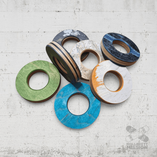 Skateback Upcycling Eierbecher Serviettenringe - Schmuck - Rollbrett Mission