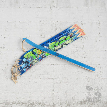 Skateback x Rollbrett Mission Shop Spirit blue Upcycling Schuhlöffel XL Skateboard Schuhanzieher - Schmuck - Rollbrett Mission