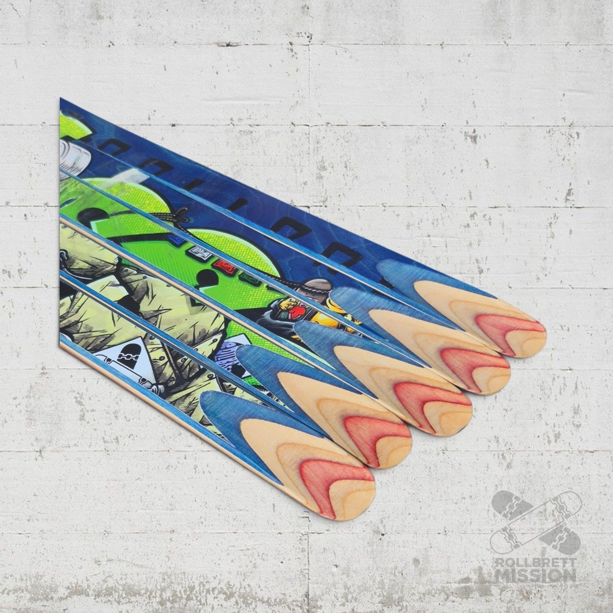 Skateback x Rollbrett Mission Shop Spirit blue Upcycling Schuhlöffel XL Skateboard Schuhanzieher - Schmuck - Rollbrett Mission