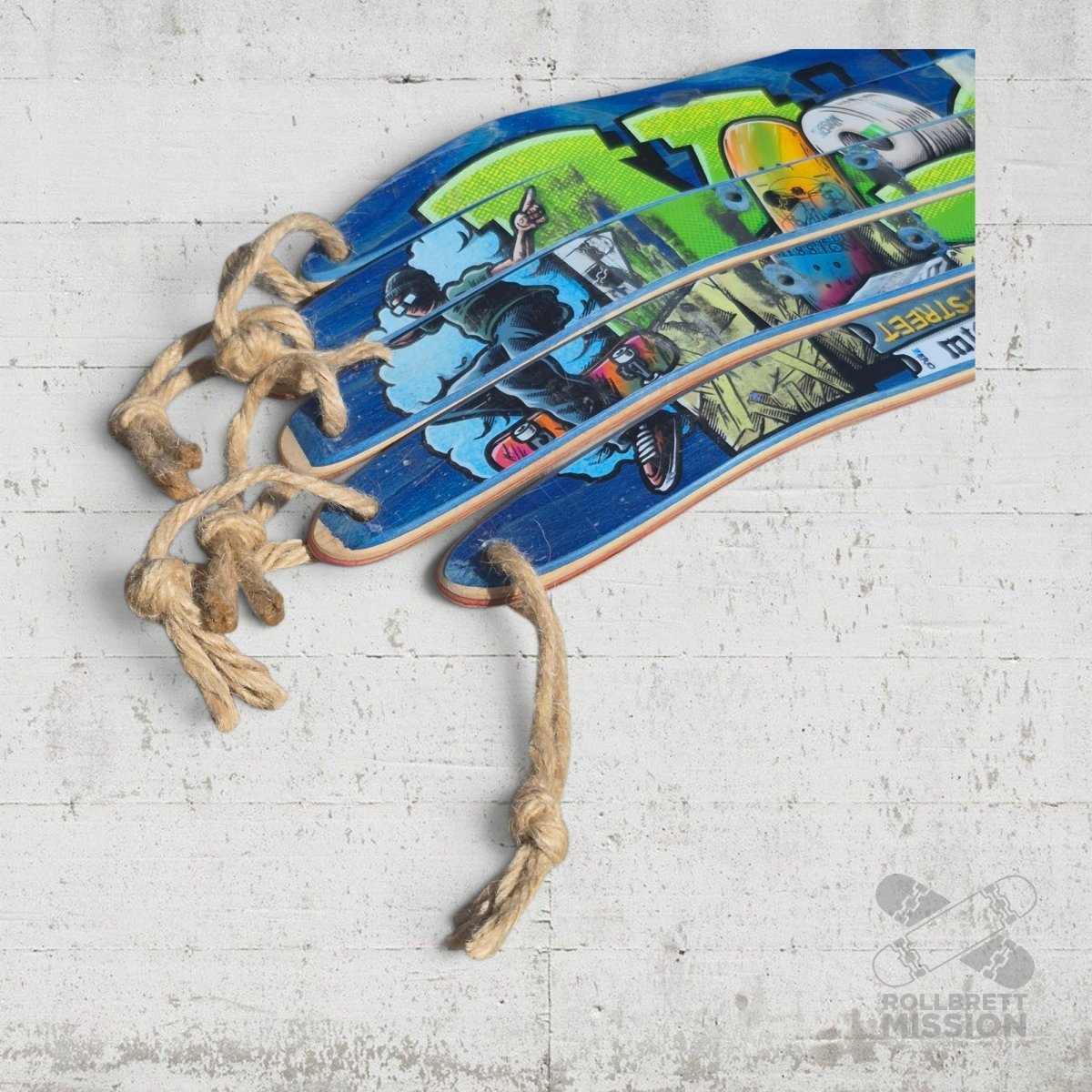 Skateback x Rollbrett Mission Shop Spirit blue Upcycling Schuhlöffel XL Skateboard Schuhanzieher - Schmuck - Rollbrett Mission