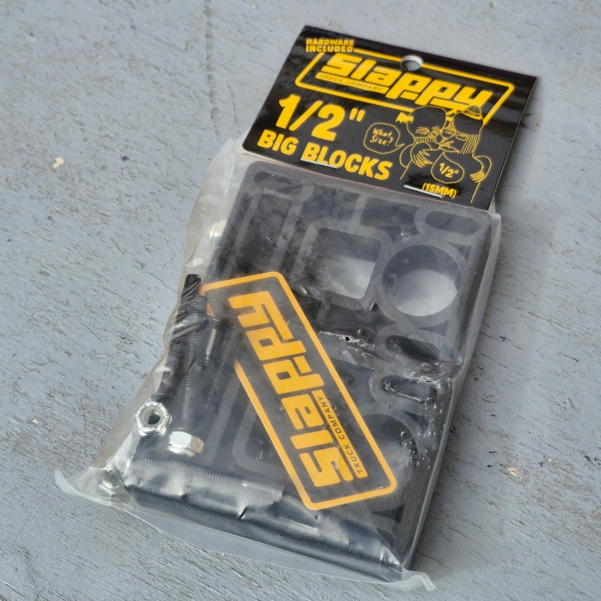 Slappy 1/2" 15mm Big Blocks Riserpads inkl. Montage - Skateboard - Kleinteile - Rollbrett Mission