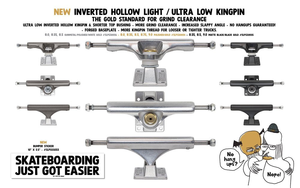 Slappy Truck 8.5 Ultra Low Inverted Hollow polished - Skateboard - Achsen - Rollbrett Mission