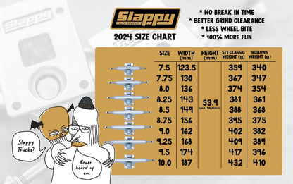 Slappy Truck 9.25 ST1 Inverted Hollow Polished - Skateboard - Achsen - Rollbrett Mission