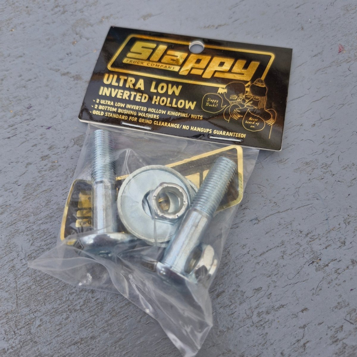 Slappy Ultra Low Inverted Hollow Kingpins Set - Skateboard - Kleinteile - Rollbrett Mission