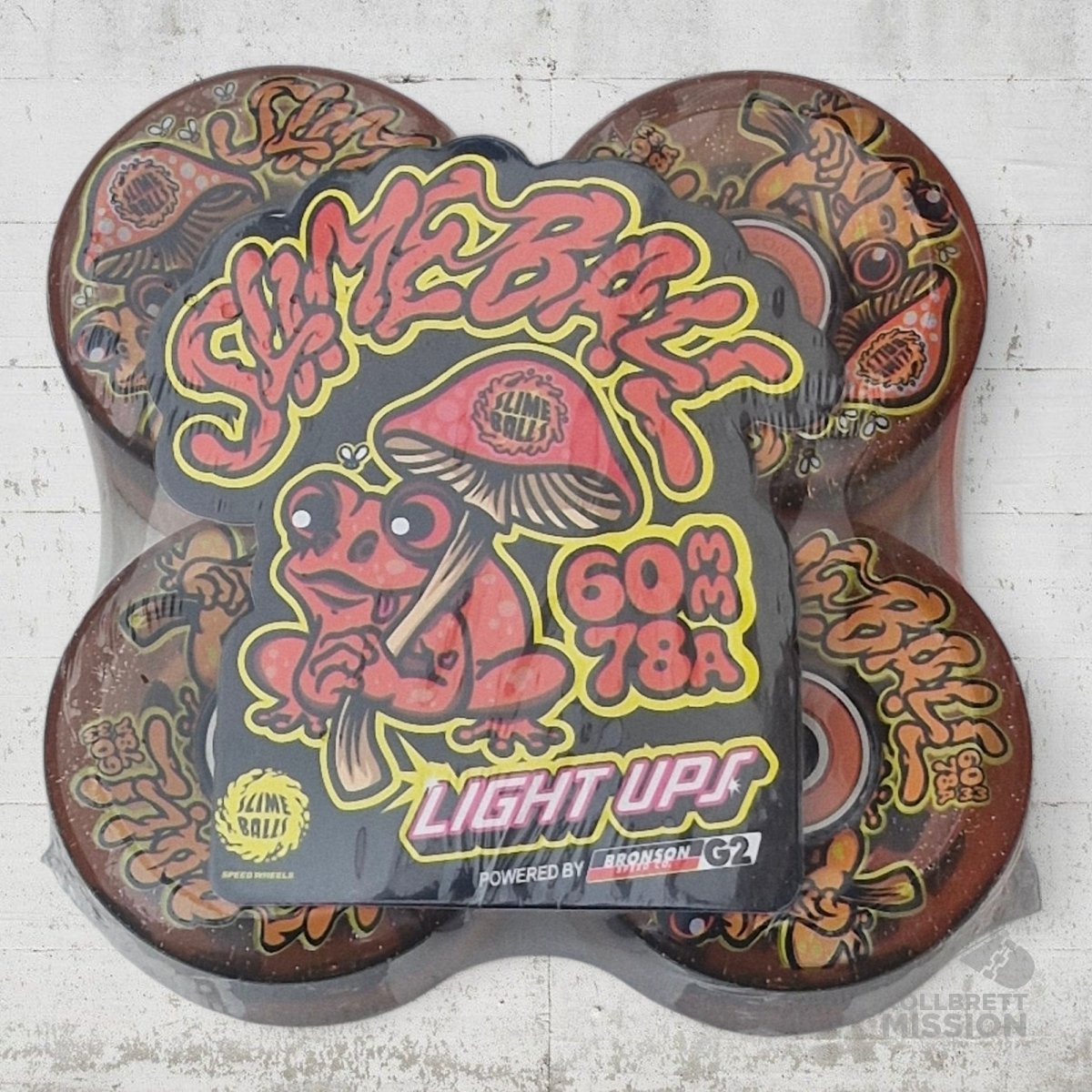 Slime Balls Light Ups 78a 60mm Frog Trips Red Glitter Skateboard Wheels - Skateboard - Rollen - Rollbrett Mission