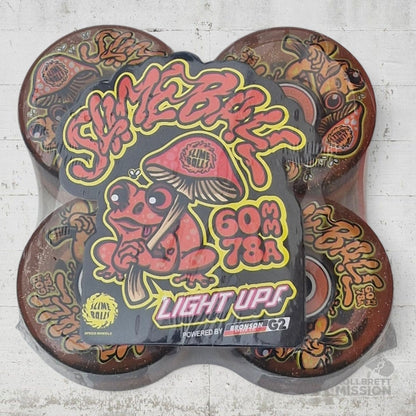 Slime Balls Light Ups 78a 60mm Frog Trips Red Glitter Skateboard Wheels - Skateboard - Rollen - Rollbrett Mission