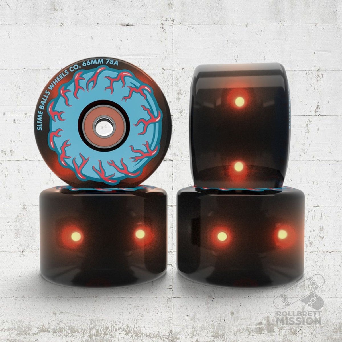 Slime Balls Prayer Candle Light Ups 78a 66mm Skateboard Wheels incl. Bearings - Skateboard-Rollen - Rollbrett Mission