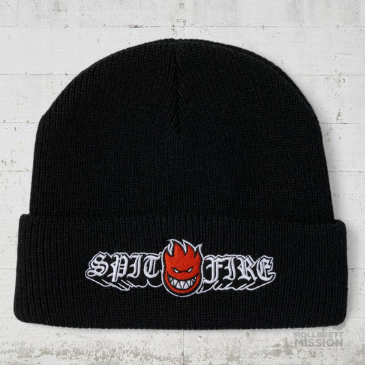 Spitfire Cuff Beanie Old E Drop Bighead black - Kopfbekleidung & - tücher - Rollbrett Mission