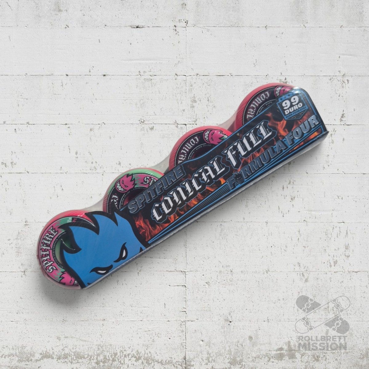 Spitfire F4 53mm 99A Conical Full teal pink swirl Wheels - Skateboard-Rollen - Rollbrett Mission