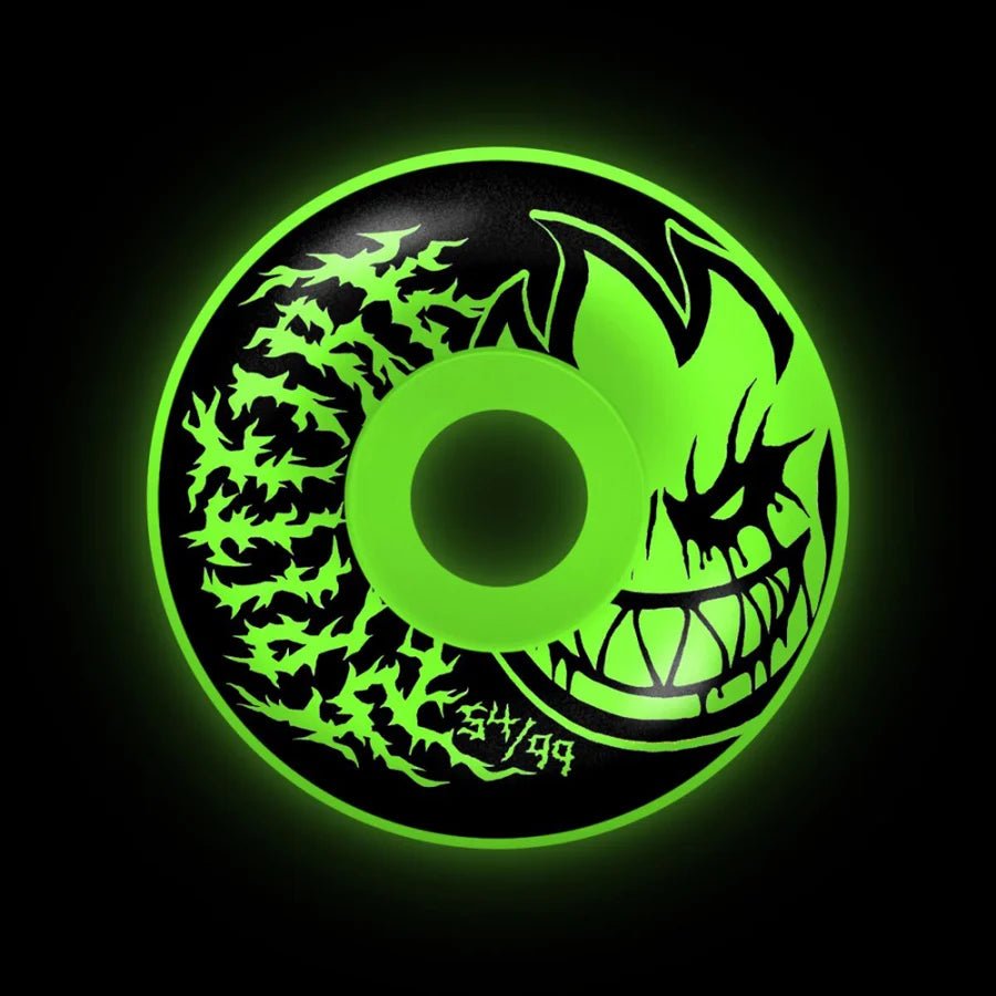 Spitfire F4 54mm 99A Radial Full Deathmask Glow In The Dark Wheels - Skateboard-Rollen - Rollbrett Mission