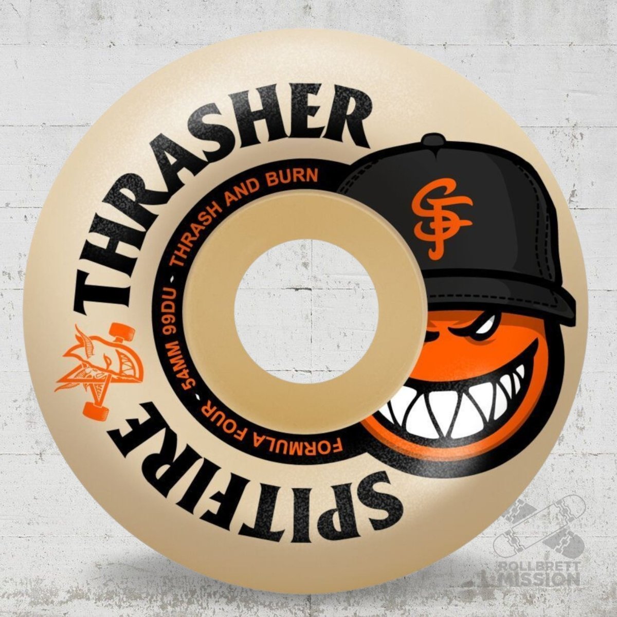 Spitfire F4 54mm 99A Radial Full x Thrasher The City Wheels - Skateboard - Rollen - Rollbrett Mission