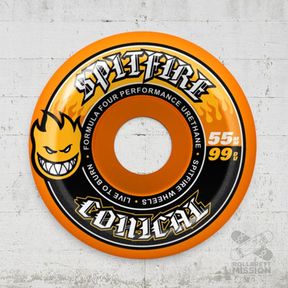 Spitfire F4 55mm 99A Conical orange Wheels - Skateboard-Rollen - Rollbrett Mission