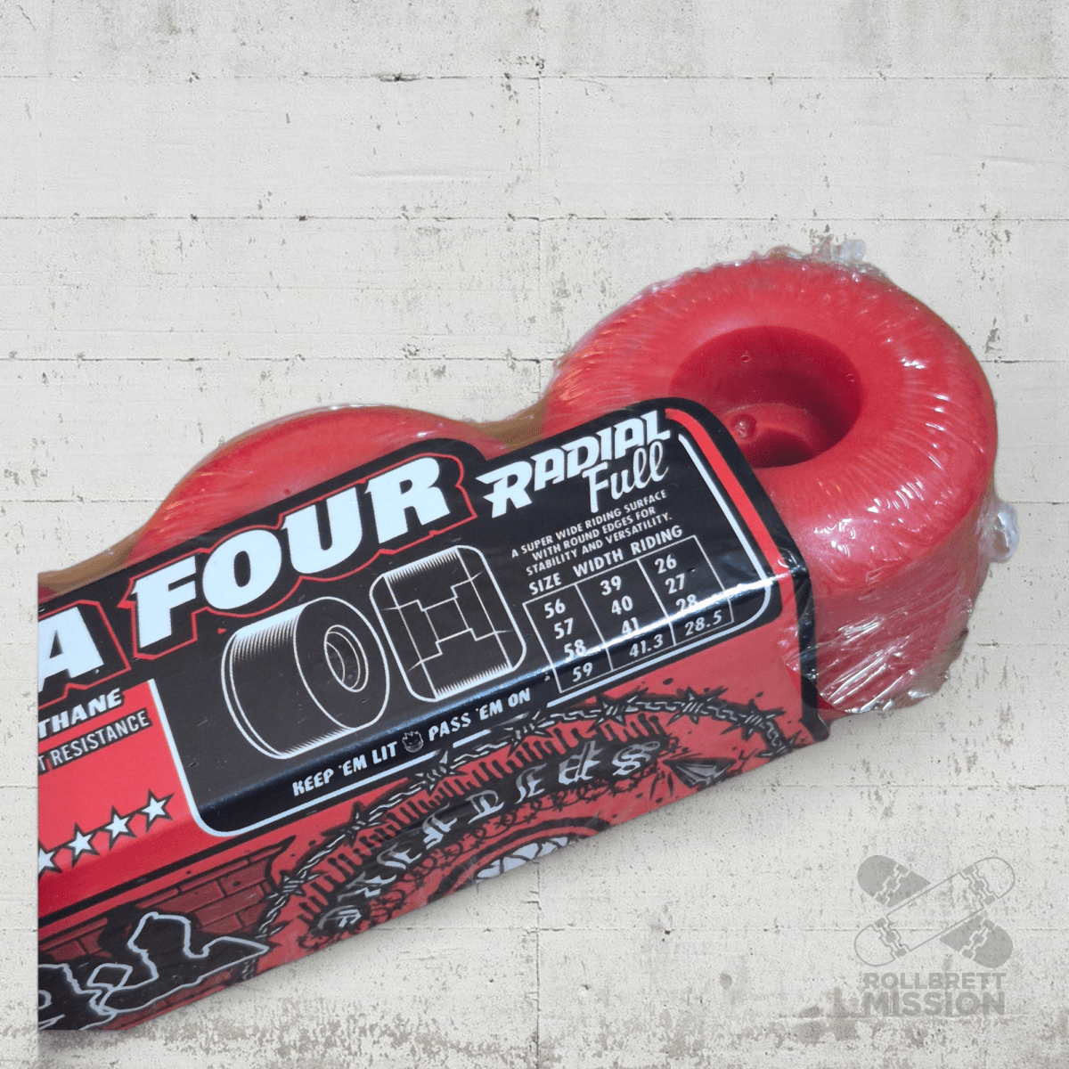 Spitfire F4 57mm 97A Radial Full T - Funk Raw Wheels - Skateboard - Rollen - Rollbrett Mission
