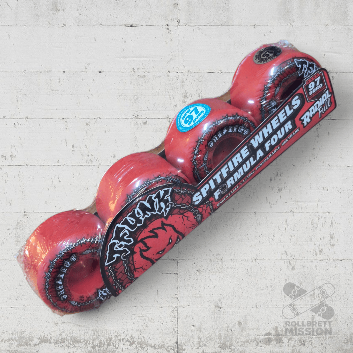 Spitfire F4 57mm 97A Radial Full T - Funk Raw Wheels - Skateboard - Rollen - Rollbrett Mission