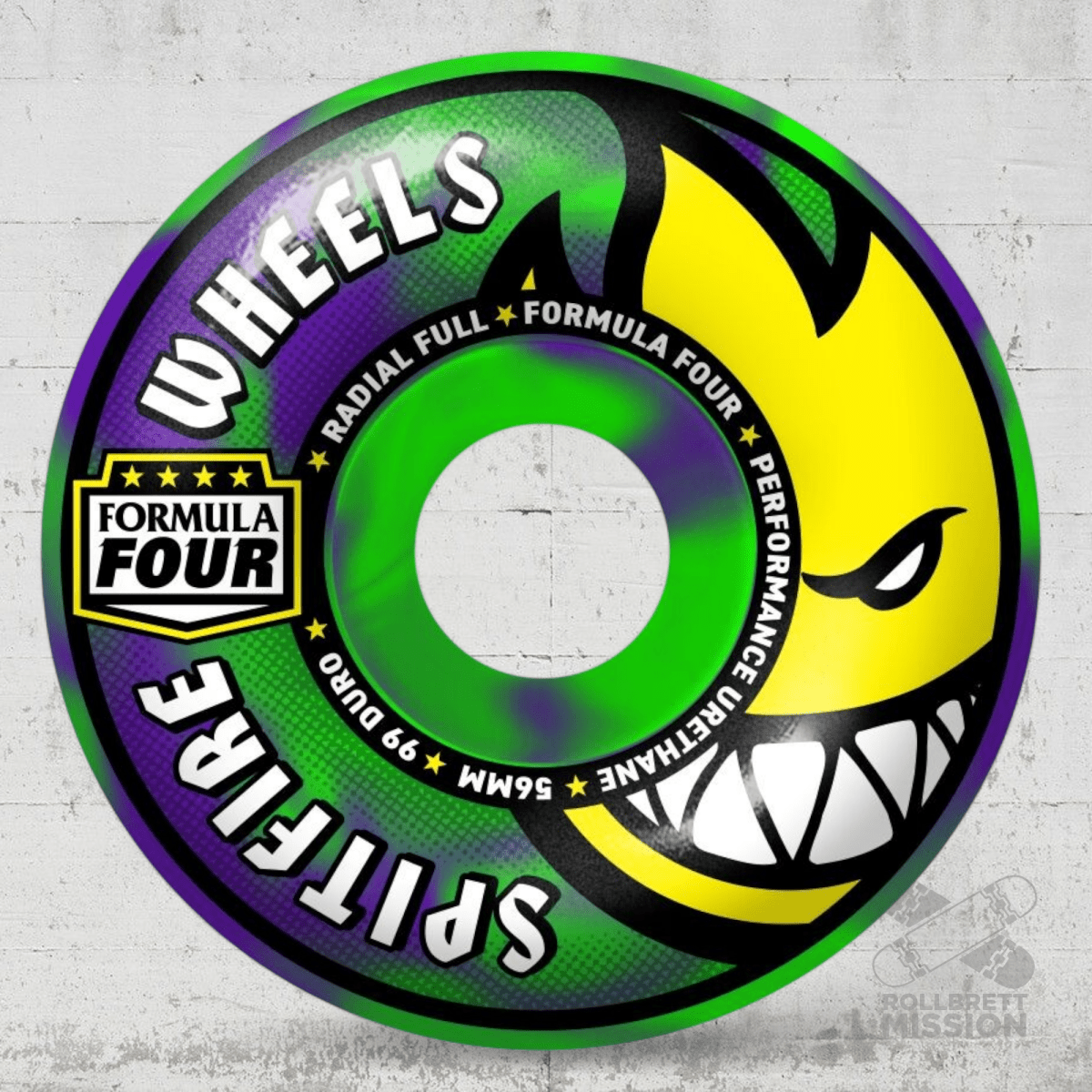 Spitfire F4 59mm 99A Radial Full Swirl purple green Wheels - Skateboard - Rollen - Rollbrett Mission