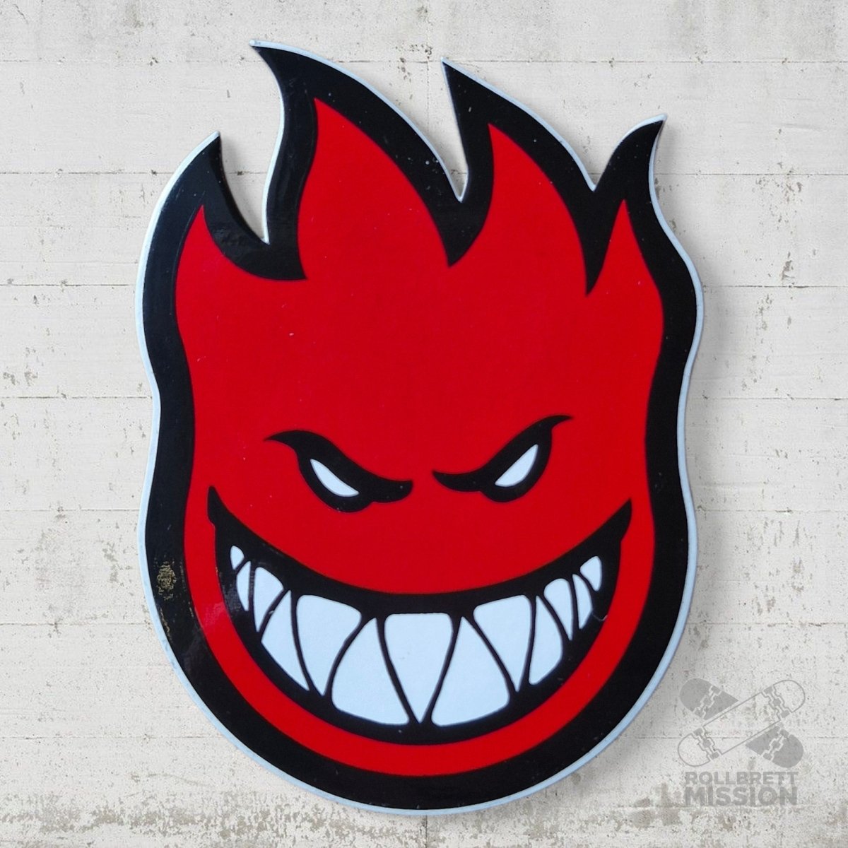 Spitfire Flamehead Sticker small 9cm - Rollbrett Mission