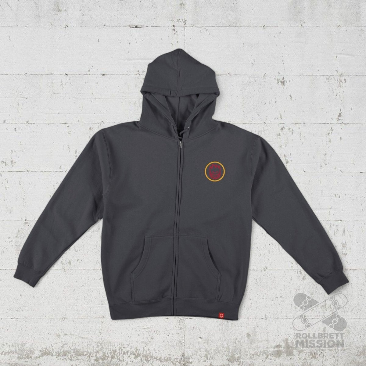 Spitfire Hooded Zipper Classic Swirl Overlay charcoal - Shirts & Tops - Rollbrett Mission