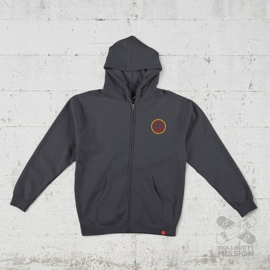 Spitfire Hooded Zipper Classic Swirl Overlay charcoal - Shirts & Tops - Rollbrett Mission