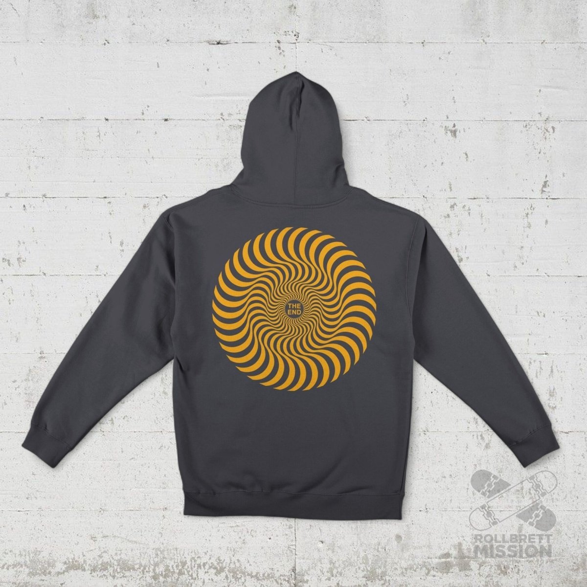 Spitfire Hooded Zipper Classic Swirl Overlay charcoal - Shirts & Tops - Rollbrett Mission