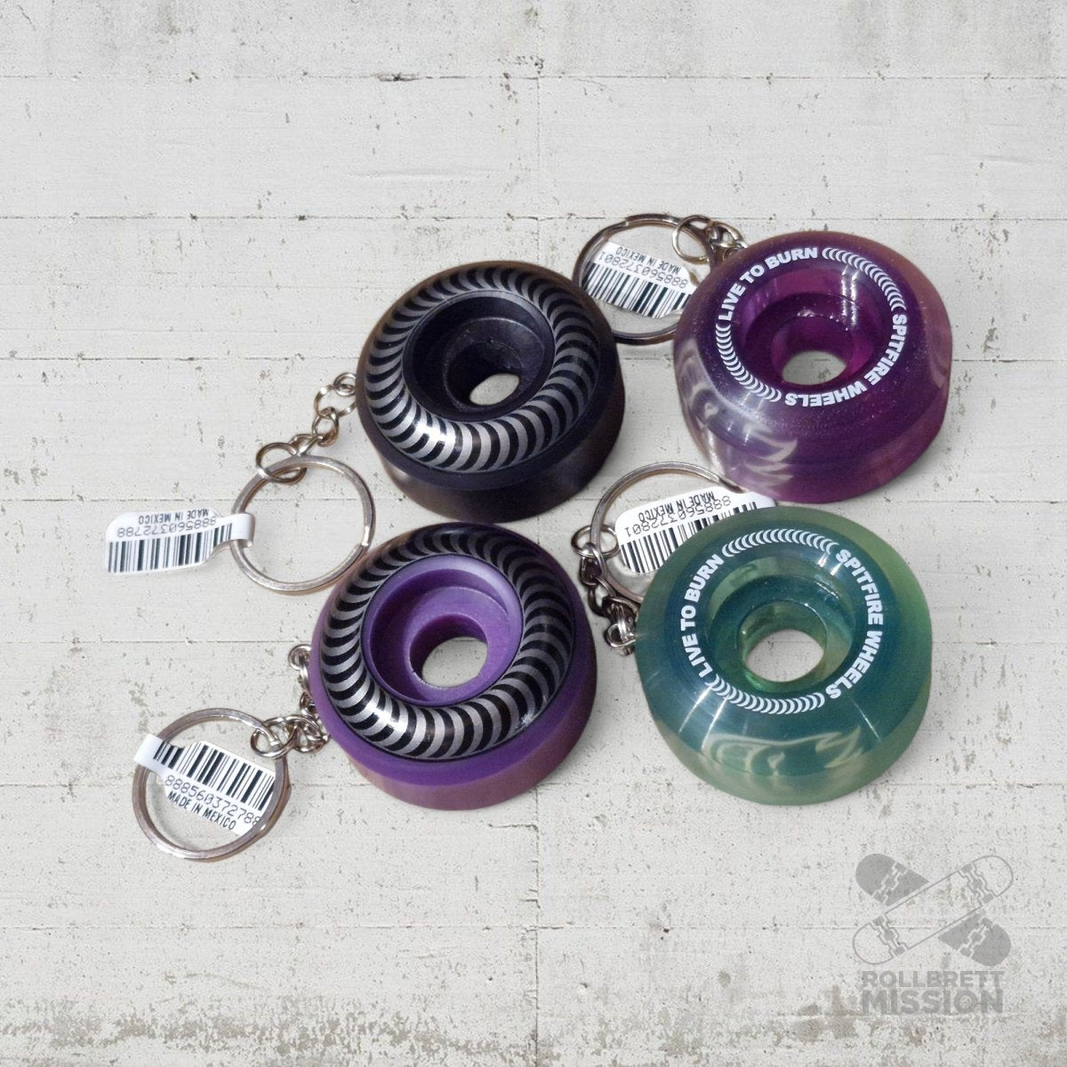 Spitfire Keychain Schlüsselanhänger bunt - Rollbrett Mission