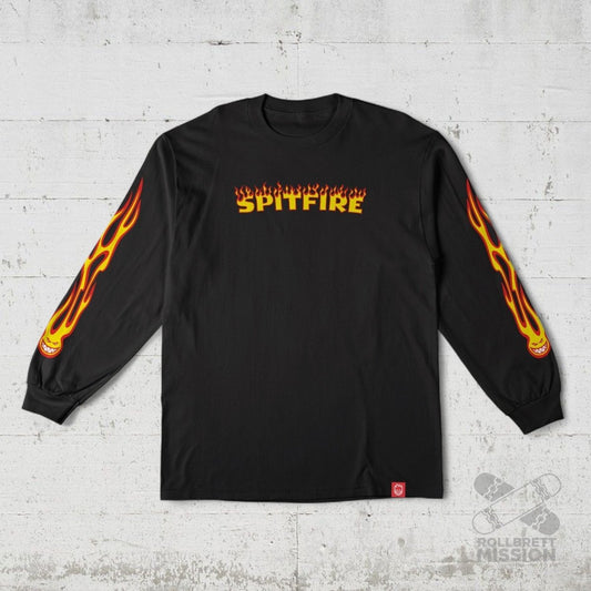 Spitfire Longsleeve Shirt Hotrod black - Rollbrett Mission