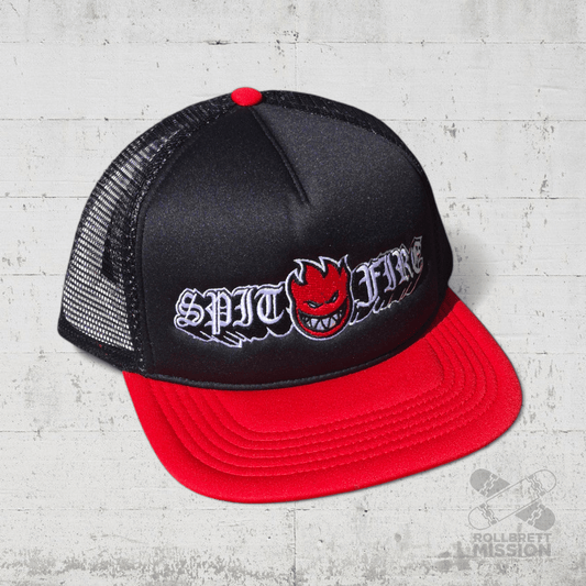 Spitfire Old E Drop Snapback Trucker Cap black red - Kopfbekleidung & - tücher - Rollbrett Mission