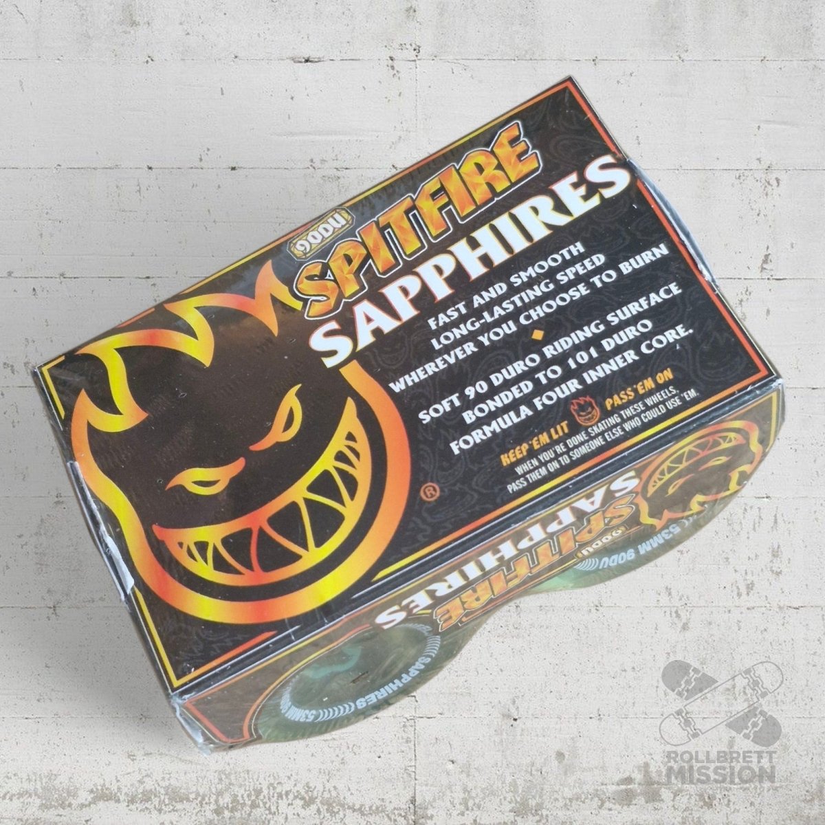 Spitfire Sapphire Clear Green 53mm 90A Wheels - Skateboard - Rollen - Rollbrett Mission