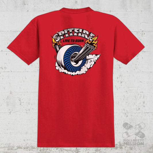 Spitfire T-Shirt Burnout red - Rollbrett Mission