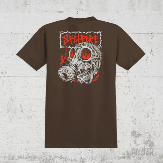 Spitfire T-Shirt Gasmask dark chocolate - Rollbrett Mission