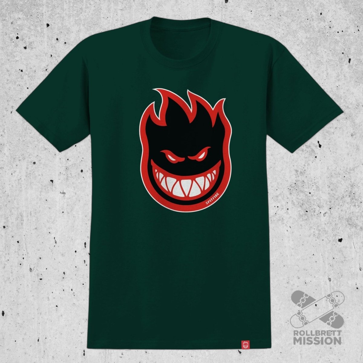 Spitfire T-Shirt Youth Bighead Fill forest green - Rollbrett Mission
