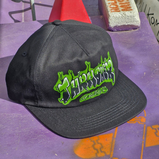 Thrasher Cap Airbrush Snapback black - Kopfbekleidung & - tücher - Rollbrett Mission