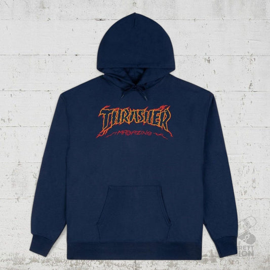 Thrasher Hoodie Cracked by Exteenager navy - Shirts & Tops - Rollbrett Mission