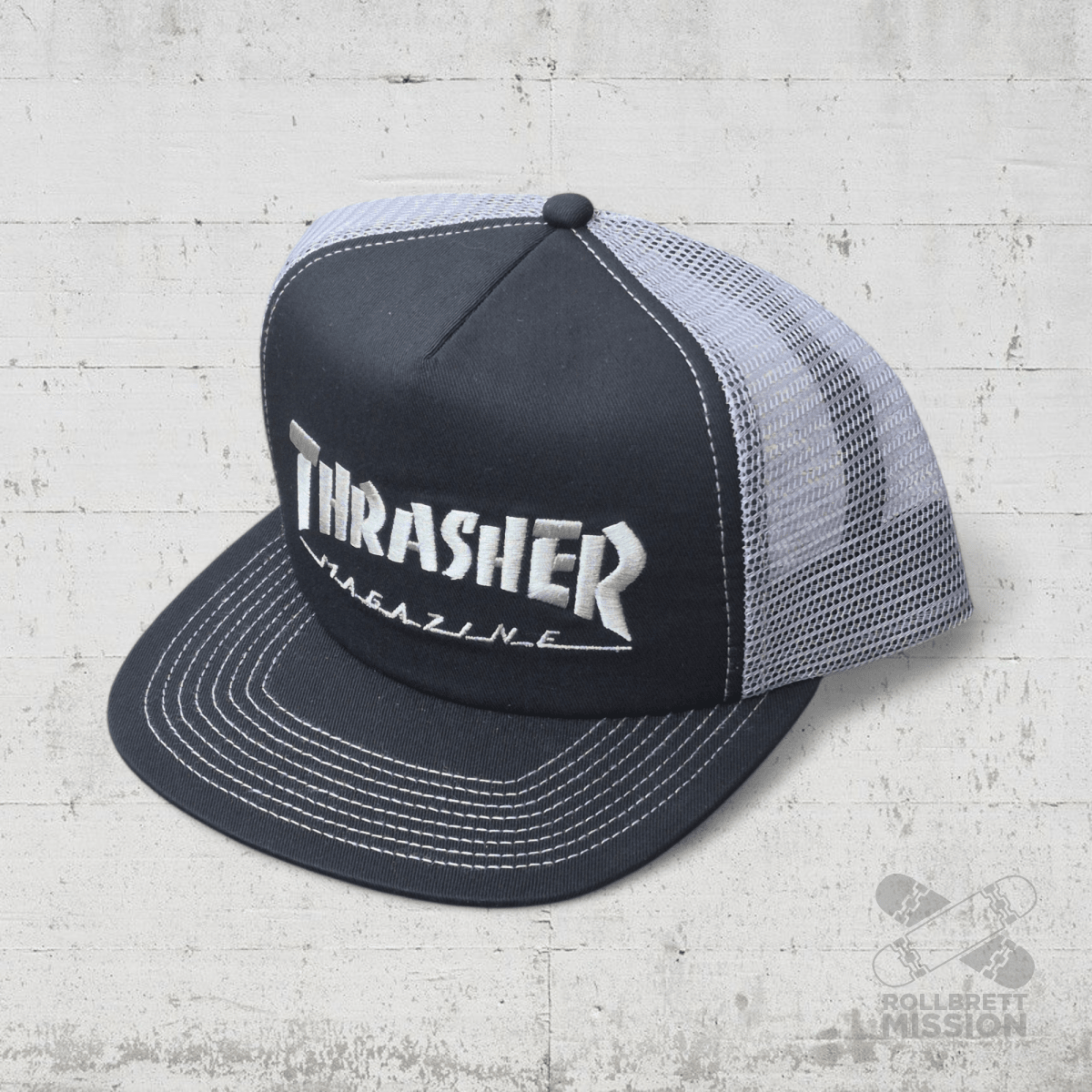 Thrasher Snapback Mesh Cap Mag Logo black grey - Kopfbekleidung & - tücher - Rollbrett Mission