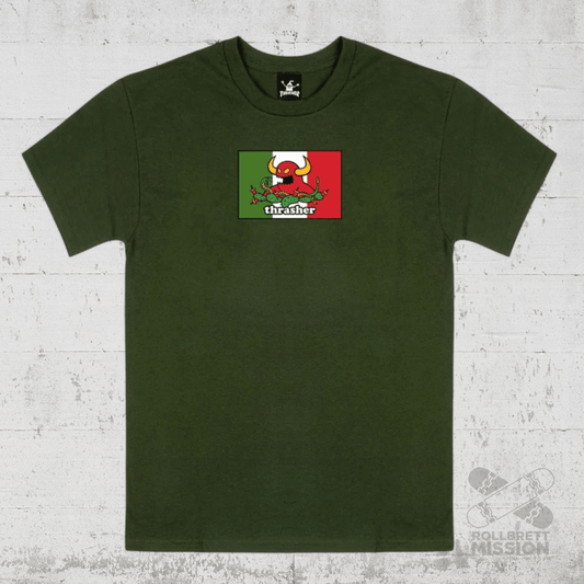 Thrasher T-Shirt Hecho forest green - Rollbrett Mission