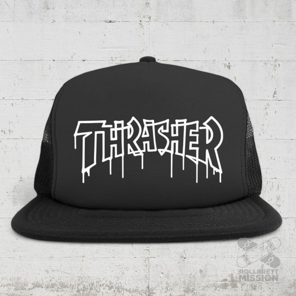 Thrasher Trucker Cap One Liner black - Kopfbekleidung & - tücher - Rollbrett Mission