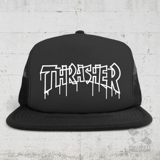 Thrasher Trucker Cap One Liner black - Kopfbekleidung & - tücher - Rollbrett Mission