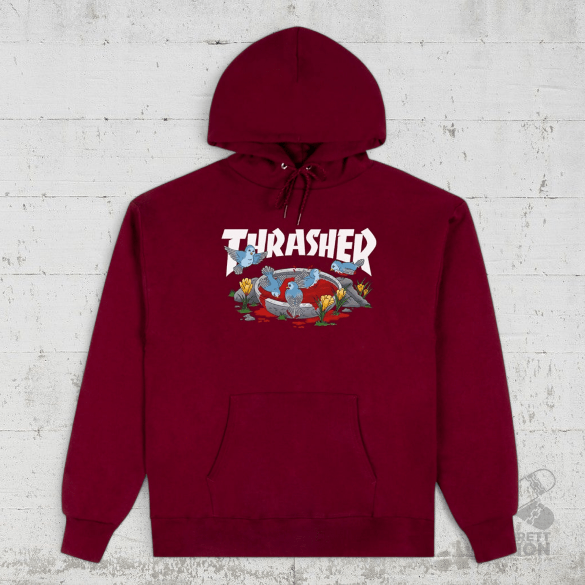 Thrasher x Spitfire Hoodie Blood Bath maroon - Shirts & Tops - Rollbrett Mission