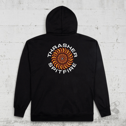 Thrasher x Spitfire Hoodie Classic Swirl black - Shirts & Tops - Rollbrett Mission