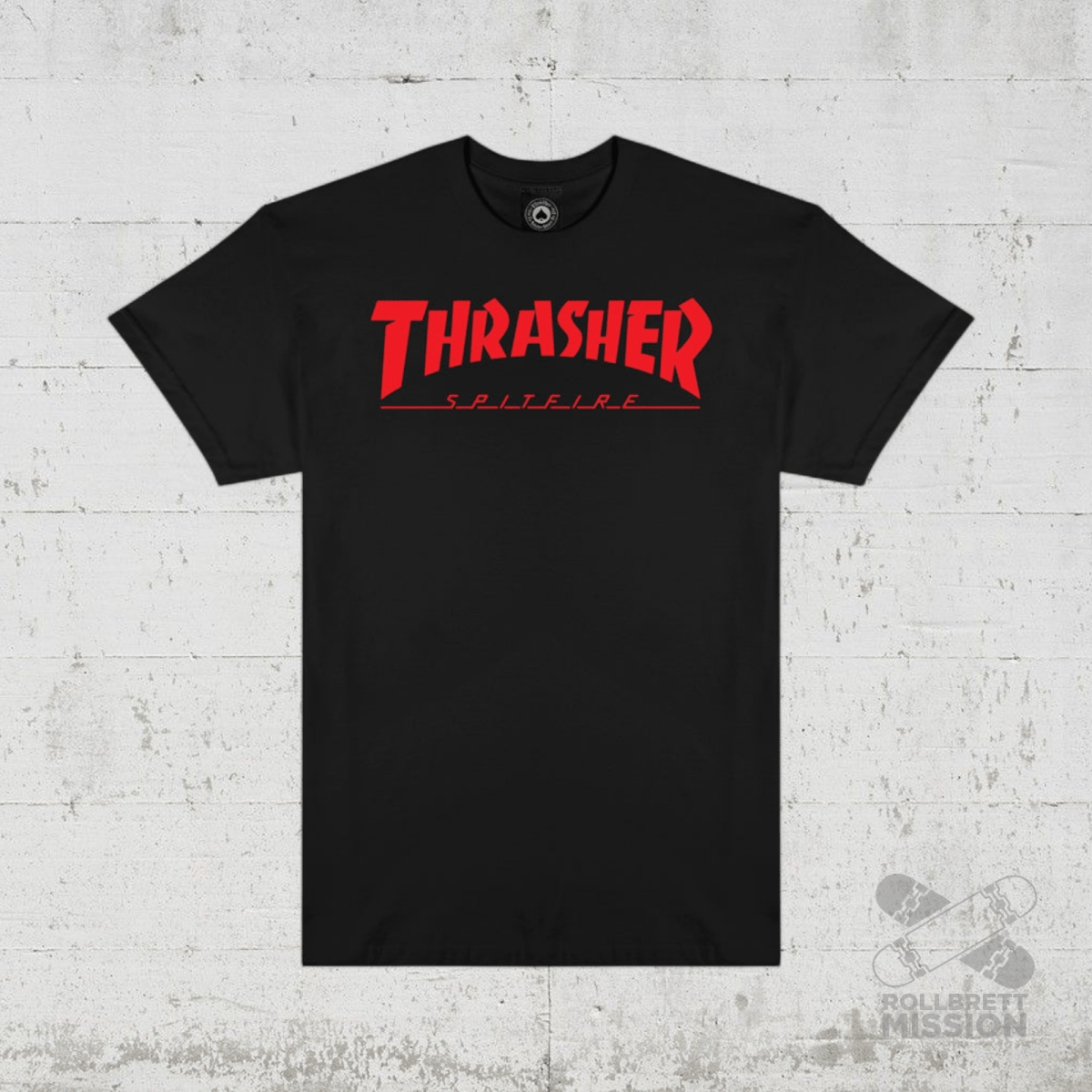 Thrasher x Spitfire T-Shirt Big Head Jake black - Rollbrett Mission